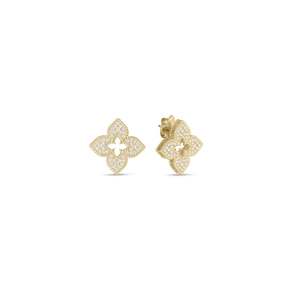 Roberto Coin Venetian Princess 18k Yellow Gold Diamond Earrings