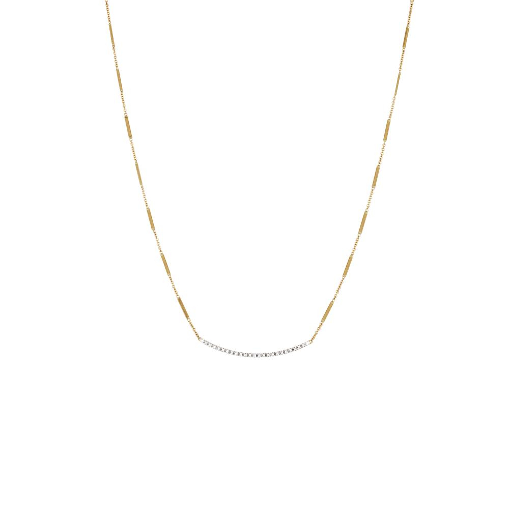Marco Bicego Goa 18K Yellow and White Gold Necklace with a Bar of ...