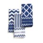 MacKenzie-Childs - Blue and White Zig Zag Dish Towels - Set of 3