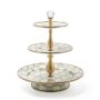 MacKenzie-Childs - Sterling Check Enamel Three Tier Sweet Stand