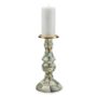 MacKenzie-Childs - Sterling Check Enamel Pillar Candlestick - Large