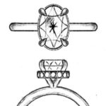 Sketch of a Hidden Halo Setting in an Engagement Ring