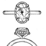 Sketch of a Semi-Hidden Halo Setting in an Engagement Ring