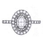 Sketch of a Floating Halo Setting in an Engagement Ring