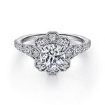 Scalloped Halo Setting in an Engagement Ring