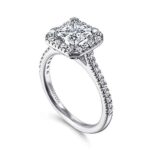 Square Halo Setting in an Engagement Ring