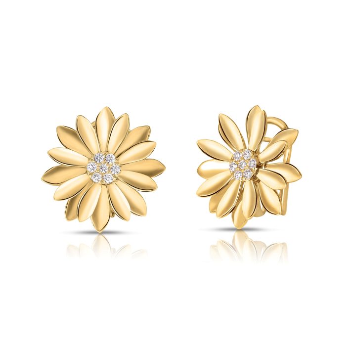 Roberto Coin Margherita 18K Yellow Gold Diamond Earrings