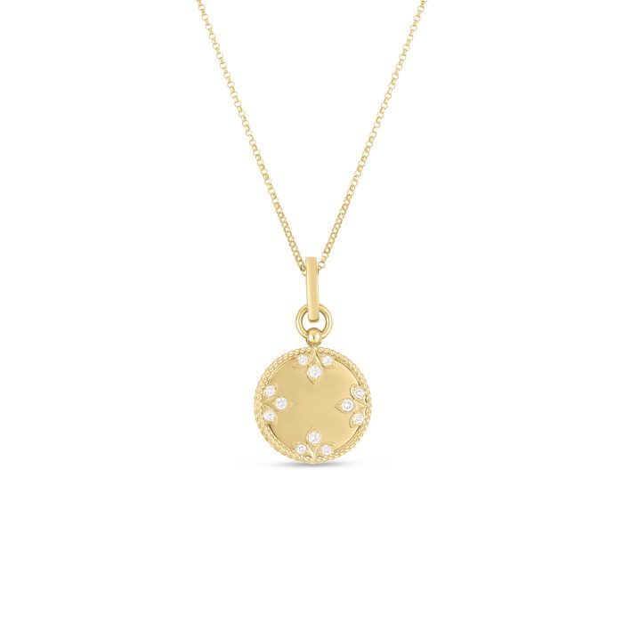 Roberto Coin Medallion Charms 18K Yellow Gold Diamond Necklace